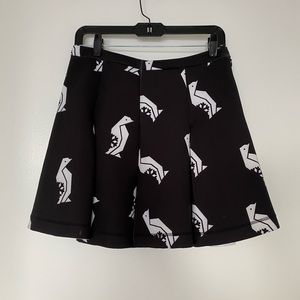 Penguin print vintage mini skirt